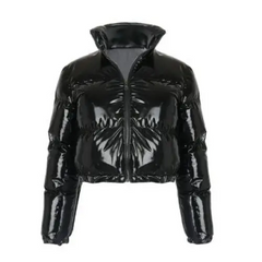 Y2k faux leather cropped jacket - Y2k Empire