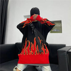 Y2k flame knit sweatshirt - Y2k Empire