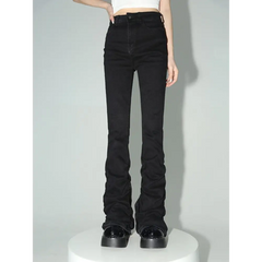 Y2k flared pants in timeless black - Y2k Empire