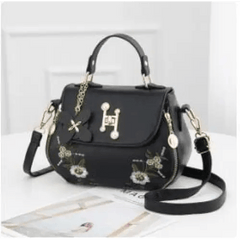 Y2k floral leather handbag - Y2k Empire