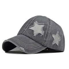 Y2k glitter star denim baseball cap - adjustable size - Y2k Empire