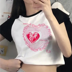 Y2k graphic crop top for kawaii style girls - Y2k Empire