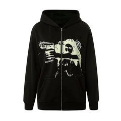 Y2k graphic hoodie with bold feminine motif - Y2k Empire