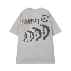 Y2k grey oversized t-shirt - nostalgic fashion piece - Y2k Empire