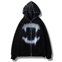 Y2k grunge rhinestone hoodie - Y2k Empire