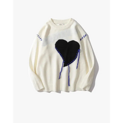 Y2k heart motif sweater - Y2k Empire