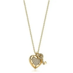 Y2k heart necklace with key pendant - Y2k Empire