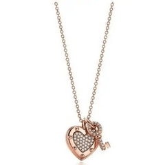 Y2k heart necklace with key pendant - Y2k Empire