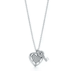 Y2k heart necklace with key pendant - Y2k Empire