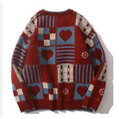 Y2k heart oversized sweater - Y2k Empire