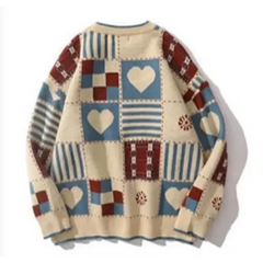 Y2k heart oversized sweater - Y2k Empire