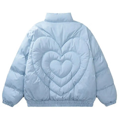 Y2k heart puffer jacket - Y2k Empire