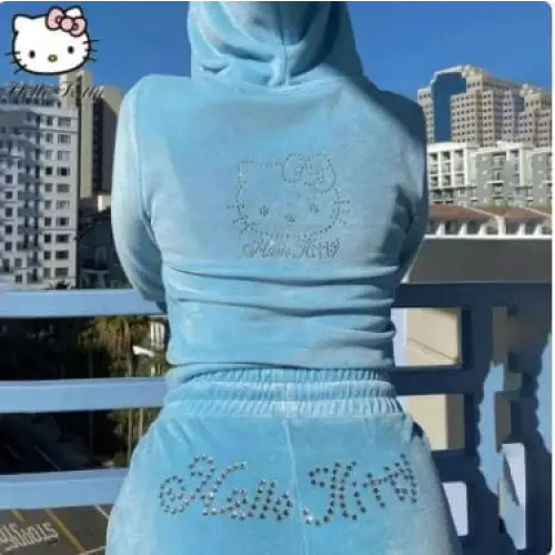 Y2k hello kitty velour tracksuit - Y2k Empire