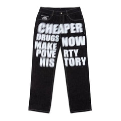 Y2k hip hop wide-leg jeans - Y2k Empire