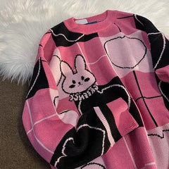 Y2k kawaii bunny print sweater - Y2k Empire