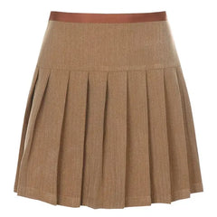 Y2k khaki pleated mini skirt - Y2k Empire