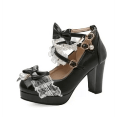 Y2k lace mary jane pumps - Y2k Empire