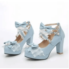 Y2k lace mary jane pumps - Y2k Empire