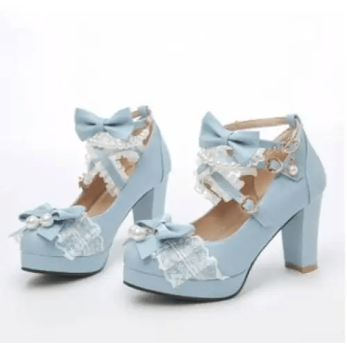 Y2k lace mary jane pumps - Y2k Empire