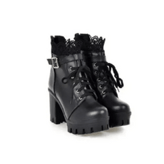 Y2k lace-up heeled boots - Y2k Empire