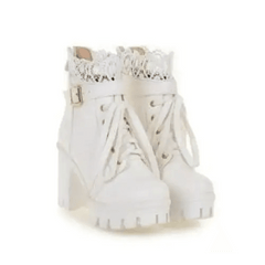 Y2k lace-up heeled boots - Y2k Empire