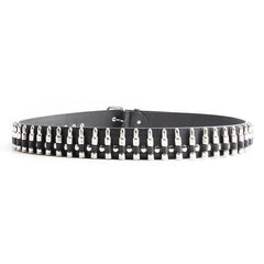 Y2k leather belt with silver rhinestones - Y2k Empire