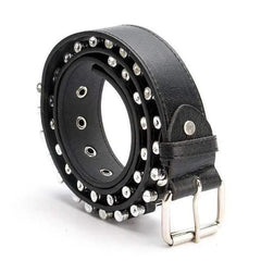 Y2k leather belt with silver rhinestones - Y2k Empire