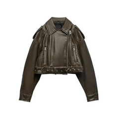 Y2k leather jacket for women - Y2k Empire