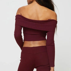 Y2k long sleeve ribbed knit crop top - Y2k Empire