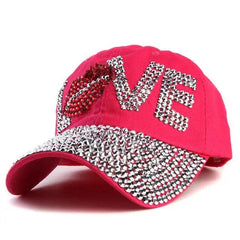 Y2k love rhinestone hat - Y2k Empire