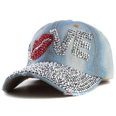 Y2k love rhinestone hat - Y2k Empire