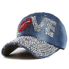 Y2k love rhinestone hat - Y2k Empire