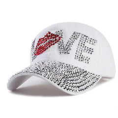 Y2k love rhinestone hat - Y2k Empire