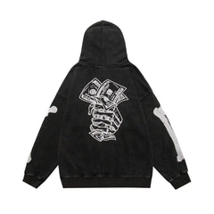 Y2k money heist skeleton hoodie - Y2k Empire