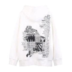 Y2k newspaper print hoodie - Y2k Empire