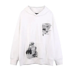 Y2k newspaper print hoodie - Y2k Empire