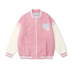 Y2k pink varsity jacket - Y2k Empire