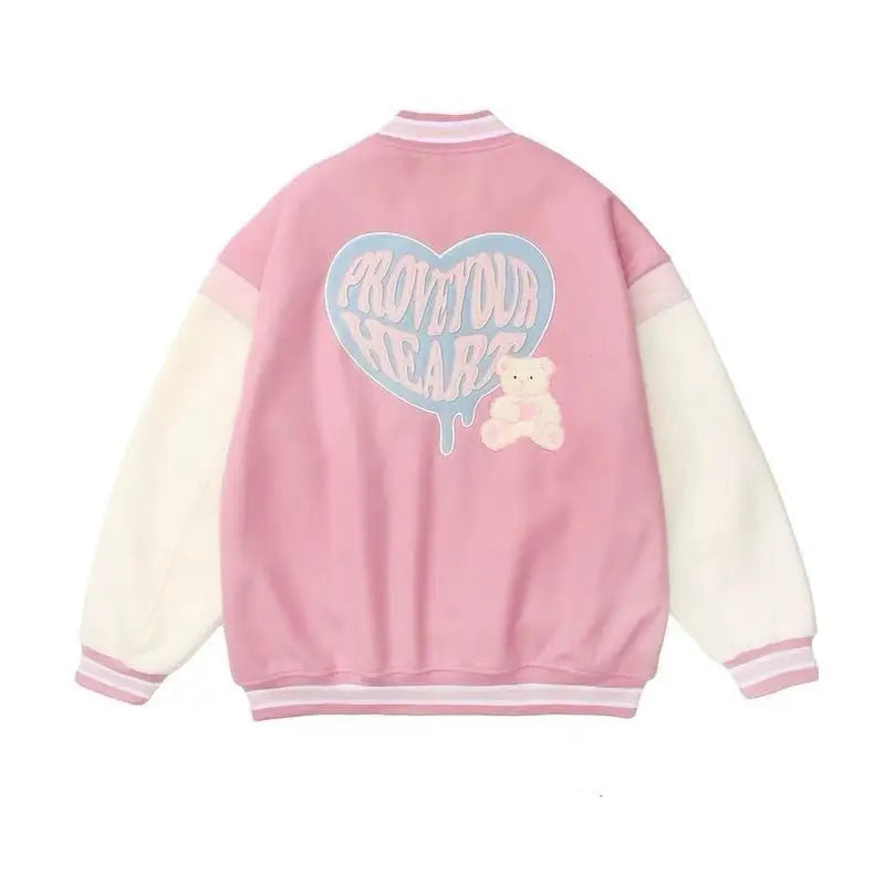 Y2k pink varsity jacket - Y2k Empire