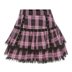 Y2k plaid ruffled skirt - Y2k Empire