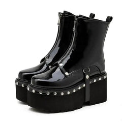 Y2k platform boots - black vintage style - Y2k Empire