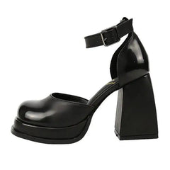 Y2k platform sandals in classic black - Y2k Empire