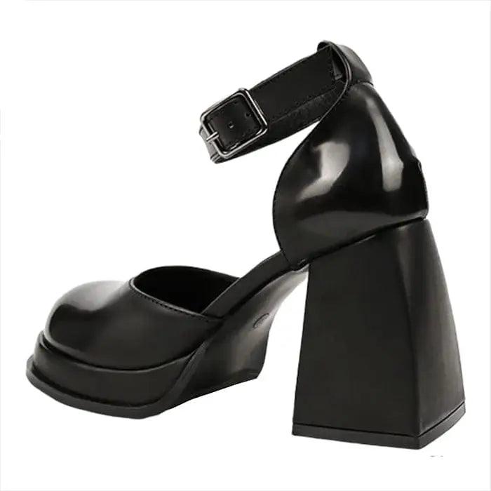 Y2k platform sandals in classic black - Y2k Empire