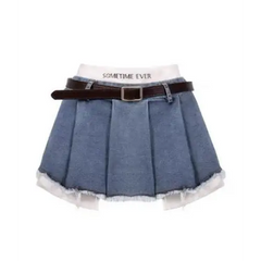 Y2k pleated denim mini skirt - Y2k Empire