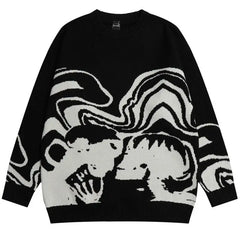 Y2k printed knit sweater - Y2k Empire