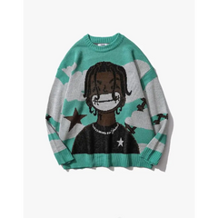 Y2k printed knit sweater - Y2k Empire