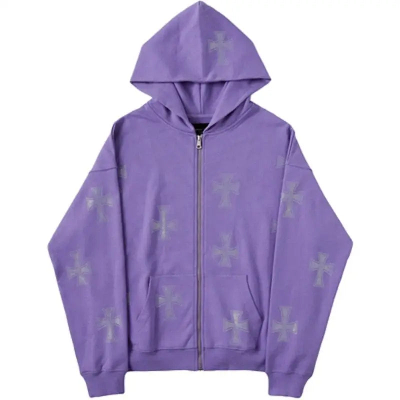 Y2k purple cross tracksuit for women - Y2k Empire