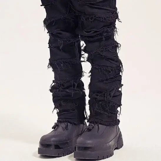 Y2k ripped black jeans for men - Y2k Empire