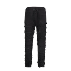 Y2k ripped black jeans for men - Y2k Empire