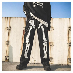 Y2k skeleton denim pants - Y2k Empire