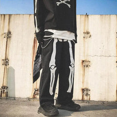 Y2k skeleton denim pants - Y2k Empire